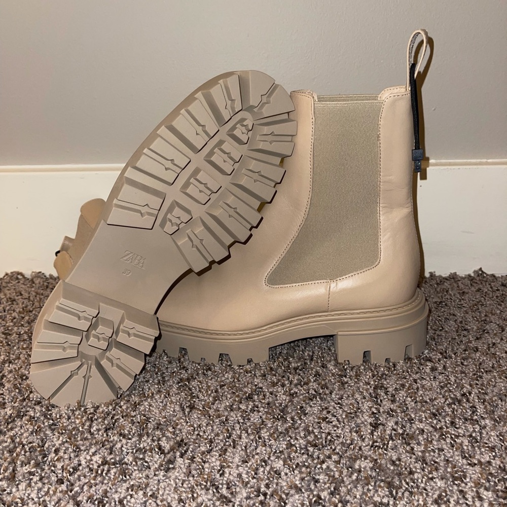 Nude Zara Combat Boots